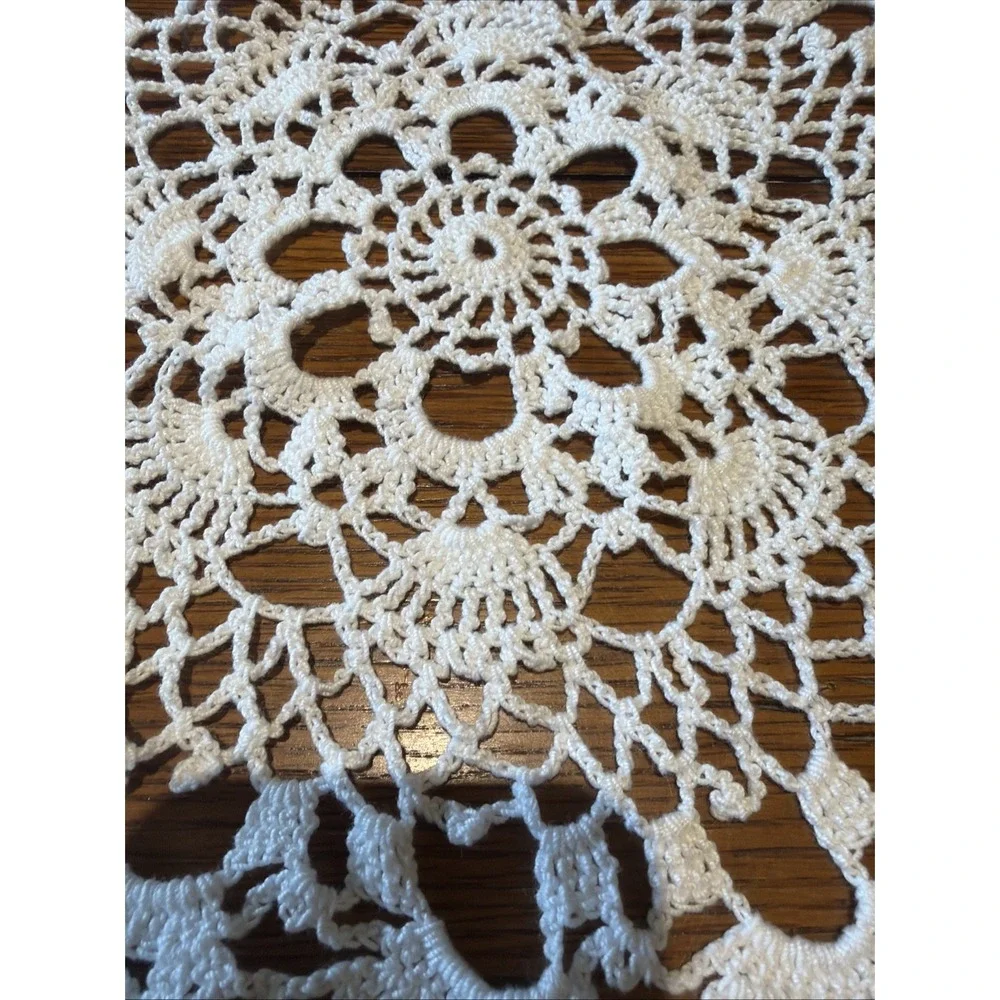 Vintage Crocheted Lace White Doily 14